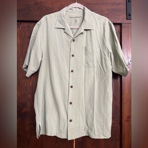 Tommy Bahama Silk Green Short Sleeve Shirt size M